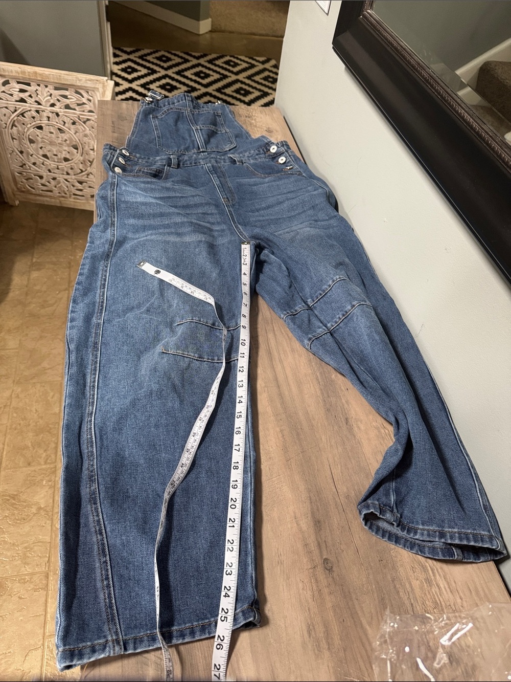 Source Unknown Blue Women's Denim Barrel Overalls - Picture 9 of 10
